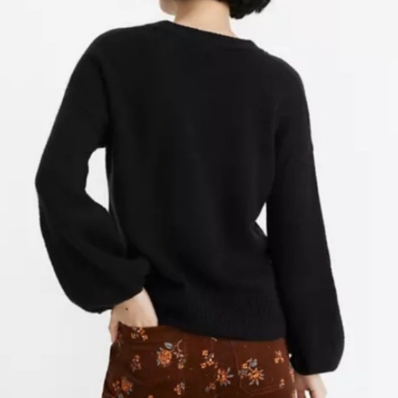 Madewell Payton Relaxed Fit Wool Alpaca Coziest Yarn Black Sweater, Size XS - Picture 3 of 13